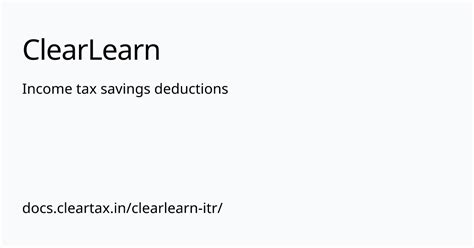 Income tax savings deductions | ClearLearn