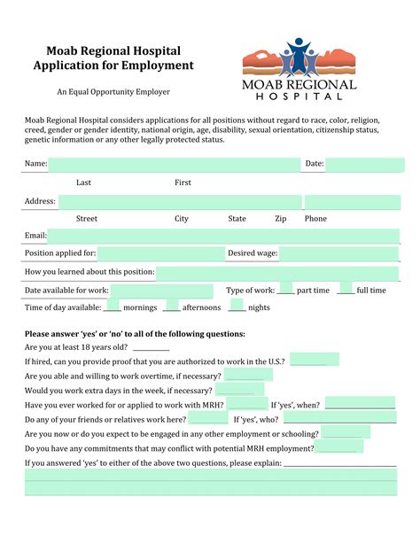 Moab Regional Hospital Application For Employment