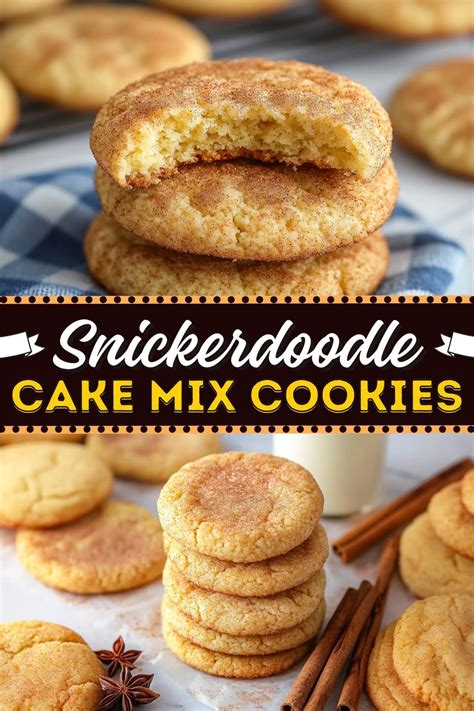 Soft & Chewy Snickerdoodle Cake Mix Cookies | Recipe | Cake mix cookies ...