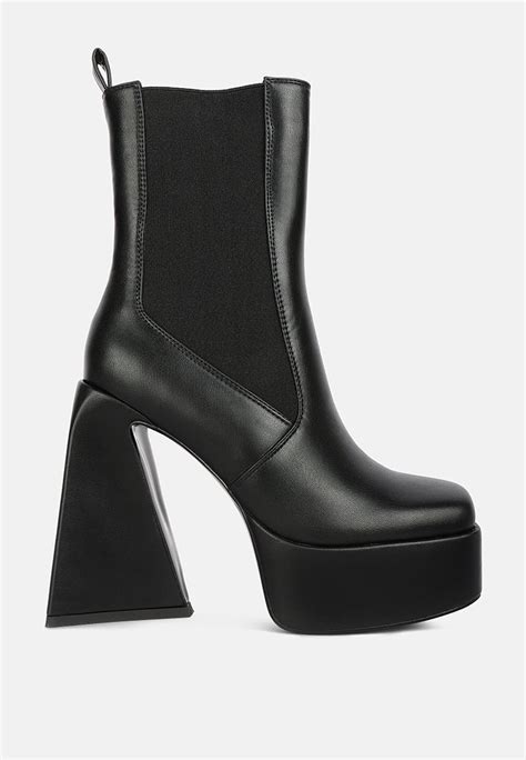 London Rag | High Platform Block Heeled Chelsea Boot – London Rag India