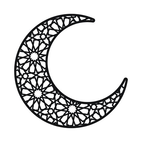 Crescent moon with islamic geometric pattern ramadan kareem moon ...