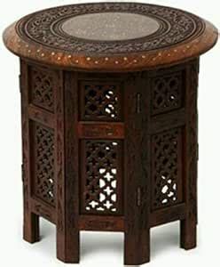 Gift_n_Decore Sheesham Wood Handcrafted Round Shape Table (Brown ...