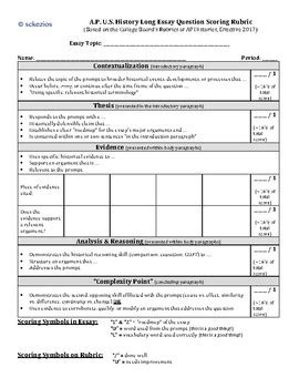 Ap Us History Rubric Teaching Resources | TPT