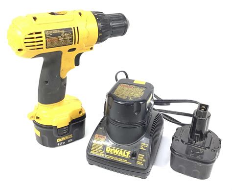 Lot - Dewalt 12v Drill With Charger & Batteries