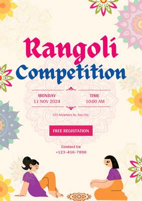 Explore Free Rangoli Competition Poster Templates | Canva