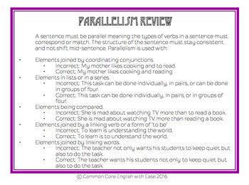 Image result for Parallel Sentence Structure Poster