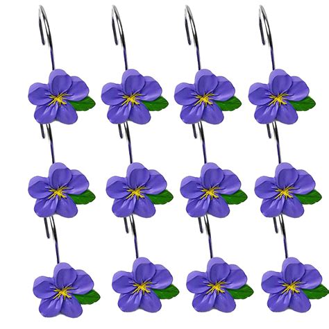 Buy Home Chic Yang HCY 12Pcs Peach Blossom Shower Curtain Hooks Bath ...