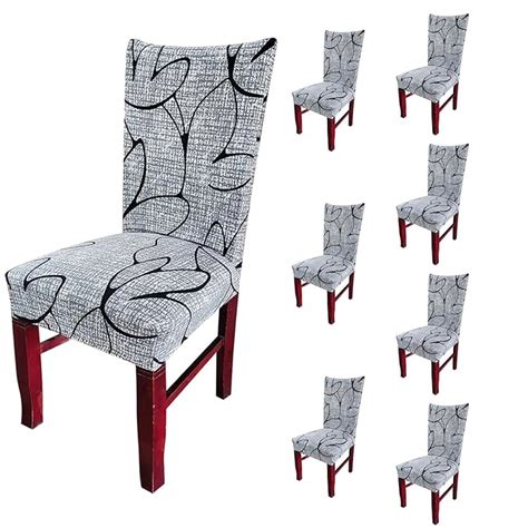 Elastic Chair Cover Stretch Removable Washable (Grey Bloom) – House of ...