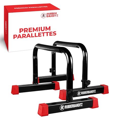 Rubberbanditz Parallettes Push Up & Dip Bars | Heavy Duty, Non-Slip ...