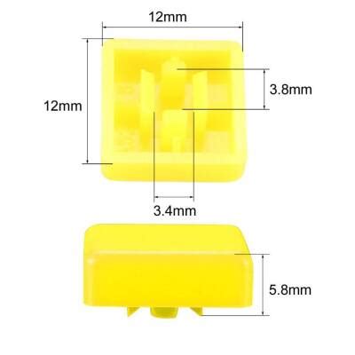 Tact Switch Cover Square Yellow - Compatible with 10x10x5mm Motorobit ...