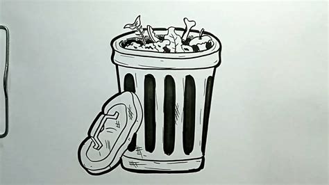 How to Draw Trash Can Step by Step - YouTube