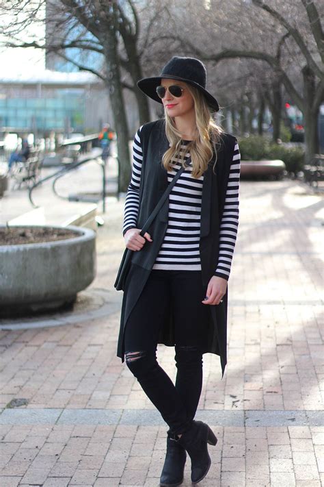 BLACK LONGLINE VEST - Styled Snapshots | Outfits, Long vest outfit ...