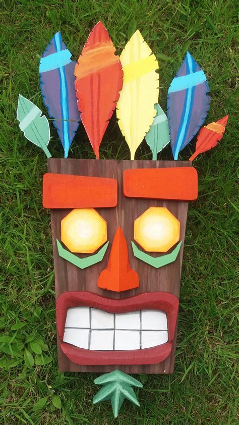 I made a wooden Aku Aku mask in celebration for the Crash Bandicoot N ...