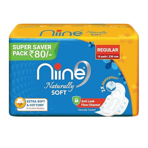 Buy Niine Naturally Soft Regular Sanitary Pads for women | 18 pads ...