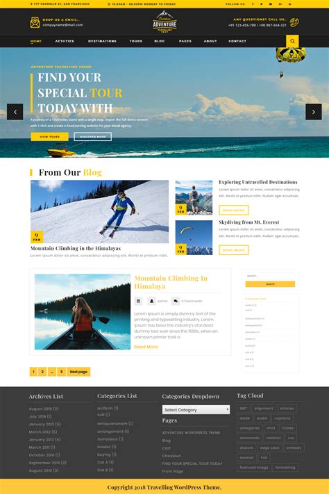 Best free travel agency WordPress theme on the internet – THEMESPRIDE