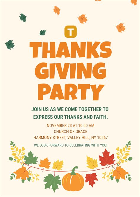 Free Thanksgiving Invitation Templates, Editable and Printable