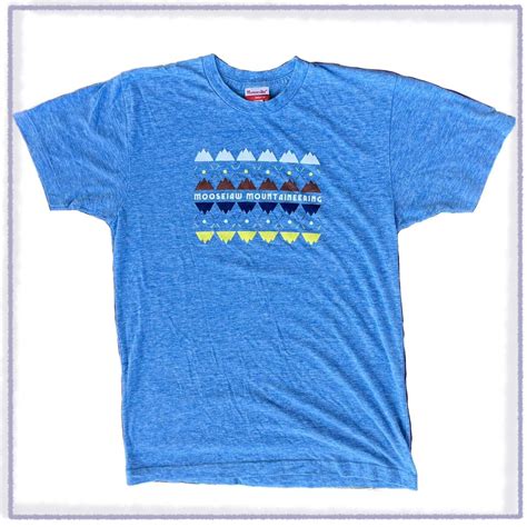 Blue Moosejaw Mountaineering tee Size: M Length:... - Depop