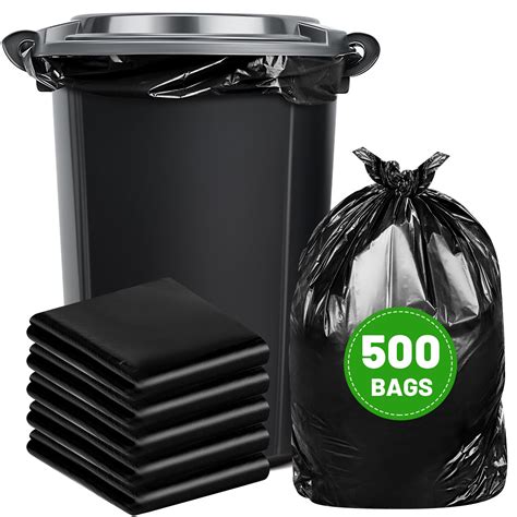 Harloon 500 Counts 33 Gallon Trash Bags, 39 x 32'' Black Garbage Bags ...