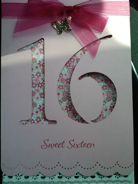 Sweet 16 … | 16th birthday card, Birthday cards diy, Girl birthday cards
