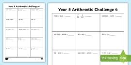 👉 Year 5 Arithmetic Challenge Pack,year 5 arithmetic