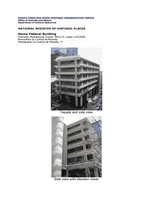 Fillable Online hpo ncdcr Home Federal Building - North Carolina State ...