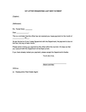 1ST LETTER REQUESTING EXECUTION OF LEASE AGREEMENT - Fill and Sign ...
