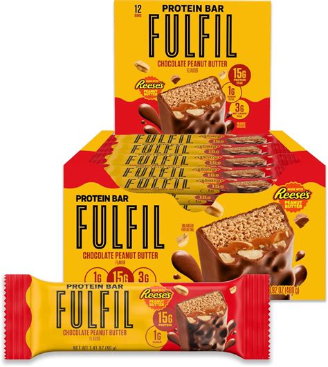 Amazon.com: FULFIL Chocolate Peanut Butter Flavored Protein Bar Made ...