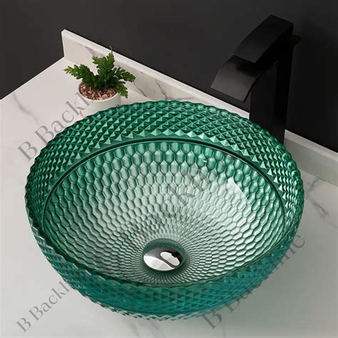 B Backline Crystal Glass Basin | Table Top Wash Basin | Countertop Bas