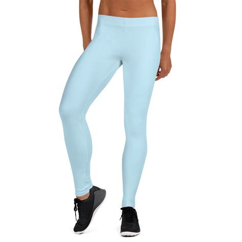 Light Blue Leggings, Cyan Leggings, Women Leggings, Soft Comfy Stretch ...
