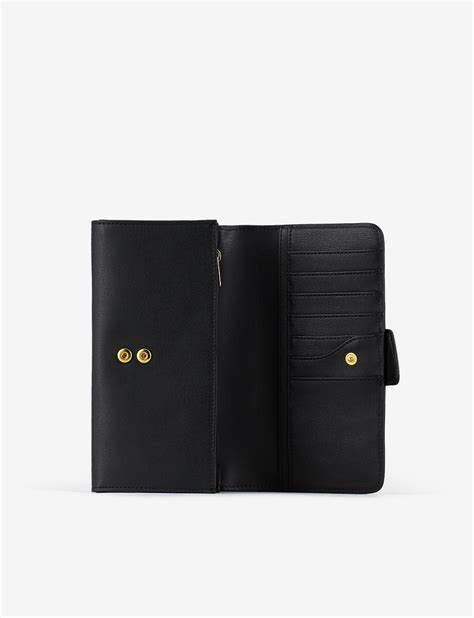 Flap-Over Wallet with Square Metallic Logo