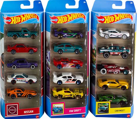 Buy Hot WheelsToy Cars or Trucks 5-Pack Bundle, 3-Themed Sets of 5 1:64 ...
