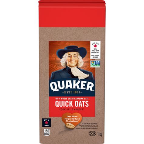 Buy Quaker Quick Oats 100% Whole Grain 1 kg | FreshCo