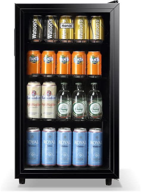 Buy WANAI Mini Fridge Cooler 100Cans Beverage Refrigerator Glass Door ...