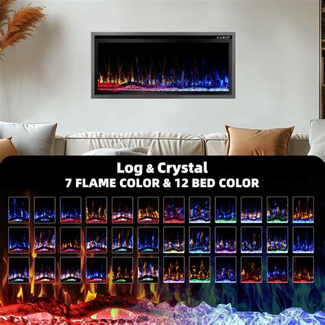 Kucreiheat 42 inch Electric Fireplace Inserts/Wall Mounted, Log India ...