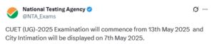 CUET UG 2025 Subject-wise Exam Date OUT @cuet.nta.nic.in, Know Exam ...