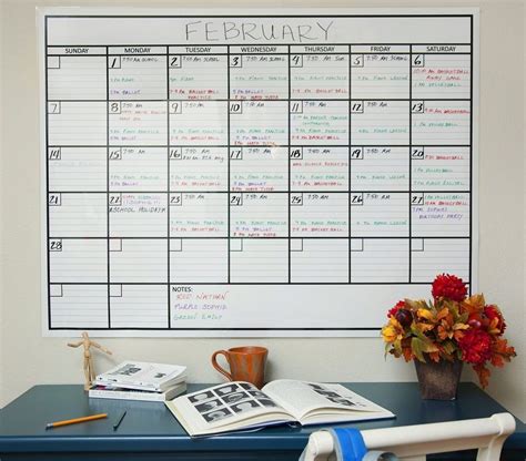 Extra Large Dry Erase Wall Calendar