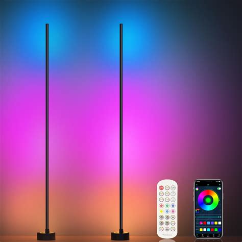 Miortior Corner Floor Lamp, 2 Pack LED Corner Lamp with App/Remote ...