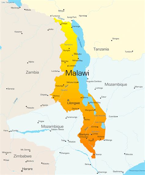 map of malawi africa