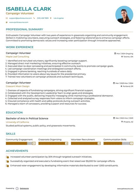 10+ Campaign Volunteer Resume Samples & Templates for 2025