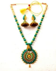 Haus Fabula Terracotta Green Jewellery Set Price in India - Buy Haus ...