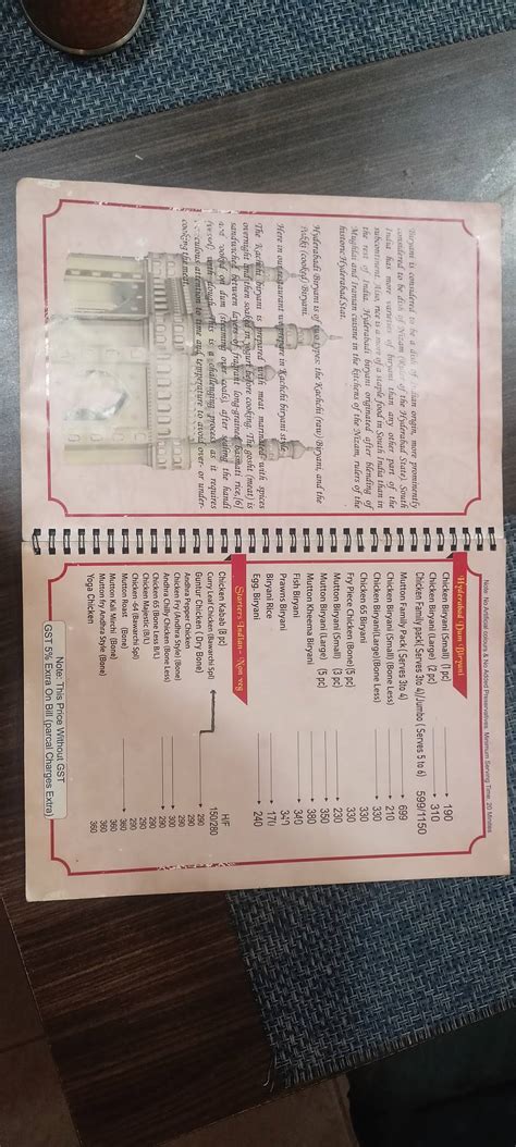 Menu at Hyderabadi Bawarchi By Deccan Groups, Bengaluru, Shop No.724