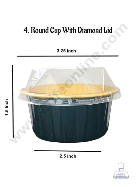 CAKE DECOR™ Round Frill Aluminium Tin Foil With Diamond Lid Bake ...
