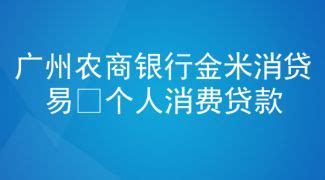 广州农商银行金米消贷易•个人消费贷款征信负债审核要求