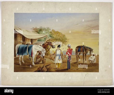 Watercolor on wove paper laid down on ivory wove paper hi-res stock ...