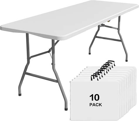Amazon.com: IWDOO 10 Pack Foldable Table 6ft, Plastic Folding Table ...