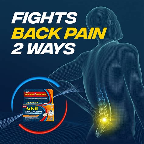 Snapklik.com : Advil Dual Action Back Pain Caplets Delivers 250mg Ibuprofen And 500mg ...