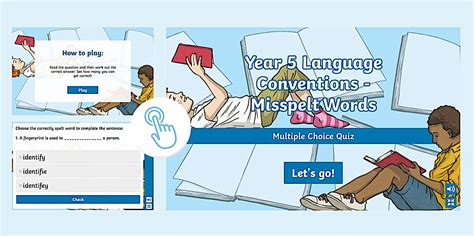 Year 5 Language Conventions Misspelt Words Multiple Choice Quiz