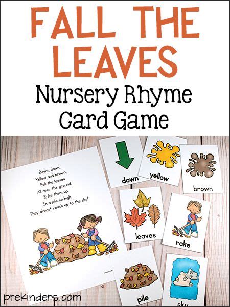 Fall the Leaves Rhyme with Word Card Activity | Rhyming activities ...