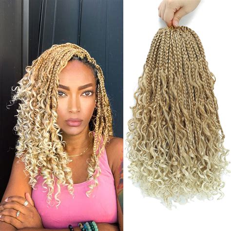 Buy Alimiriam Boho Box Braids Crochet Hair 14 inch 8 Packs Blonde Box ...