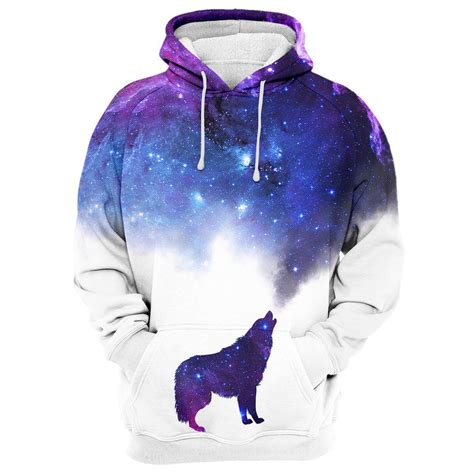 Galaxy Howling Wolf Hoodie | Wolf hoodie, Hoodies, Hooded sweatshirts